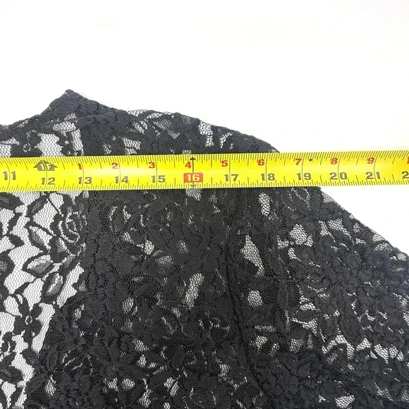 Double Take Y2K Black Floral Lace Sheer Witchy Duster Cardigan 2X Made in USA - Picture 4 of 8